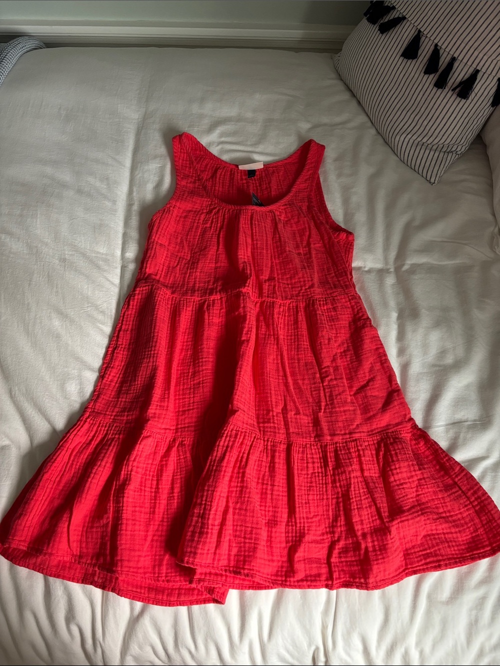 Universal Thread Bright Red Tiered Sleeveless Swim Coverup